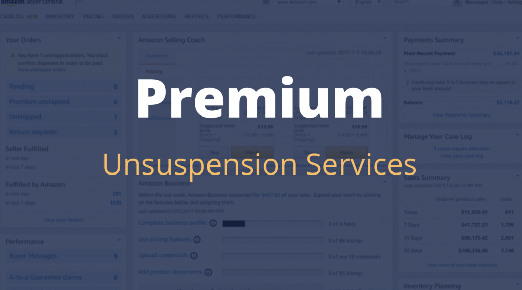 premium unsuspension services amazon been suspended by amazon 2020 how to unlock account